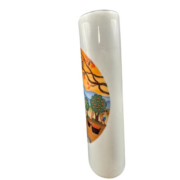 Vintage Reutter Porzellan West Germany Fall Scene Vase - Picture 4 of 14